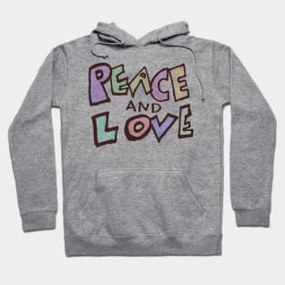 Peace and Love Handwritten Sign Hoodie